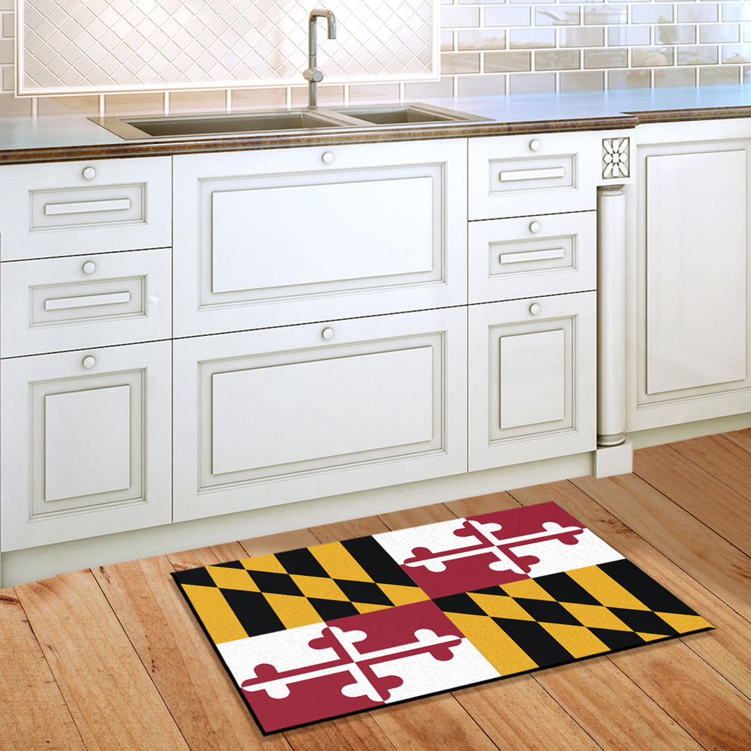 Maryland Flag Doormat Rug 30"x18" Scene