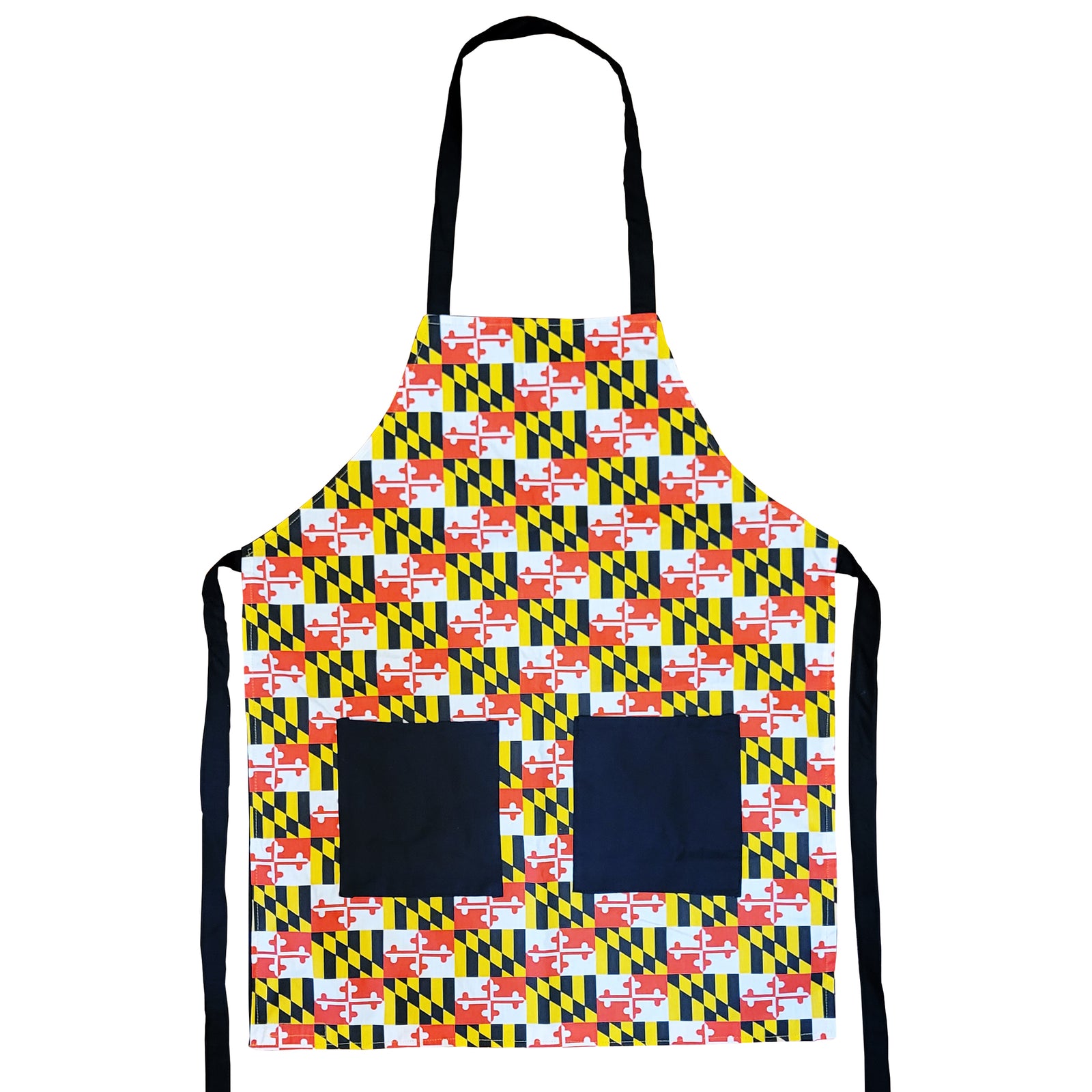 Maryland Flag Full Apron with Pockets - Locally Sewn