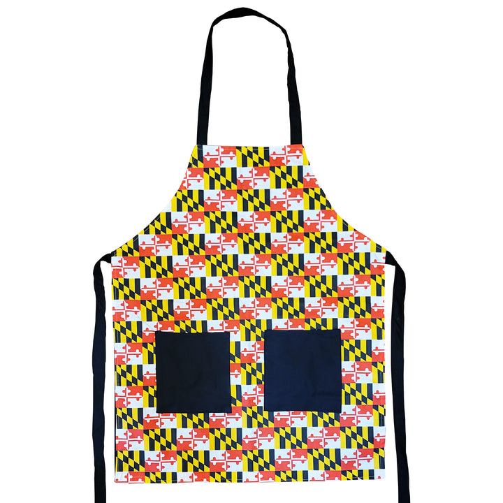 Maryland Flag Full Apron with Pockets - Locally Sewn