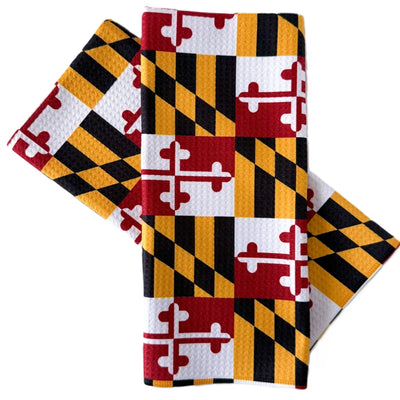 Maryland Flag Repeat Print Kitchen Towel