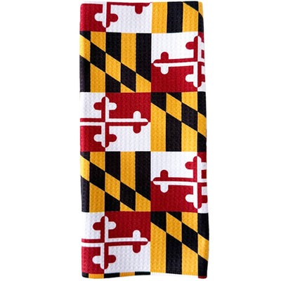 Maryland Flag Repeat Print Kitchen Towel