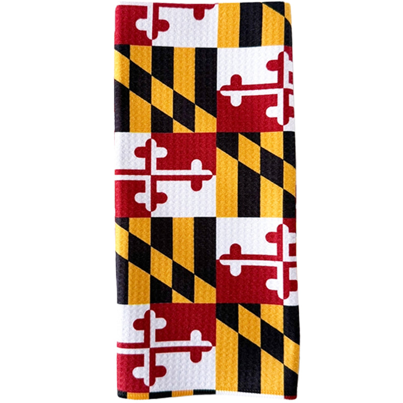 Maryland Flag Repeat Print Kitchen Towel