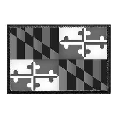 Maryland Flag Grayscale Hook and Loop Patch