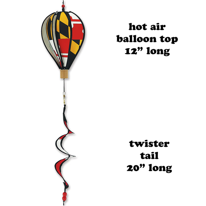 Maryland Flag Hot Air Balloon Spinner with Twister Tail (sizes)