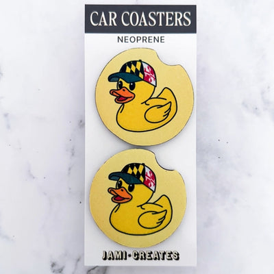 Maryland Flag Jeep Duck Car Coasters Set of 2 (as packaged)