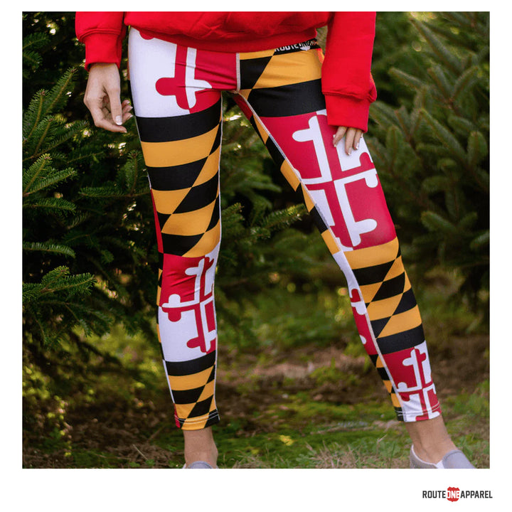 Maryland Full Flag Ladies Leggings by Route One Apparel