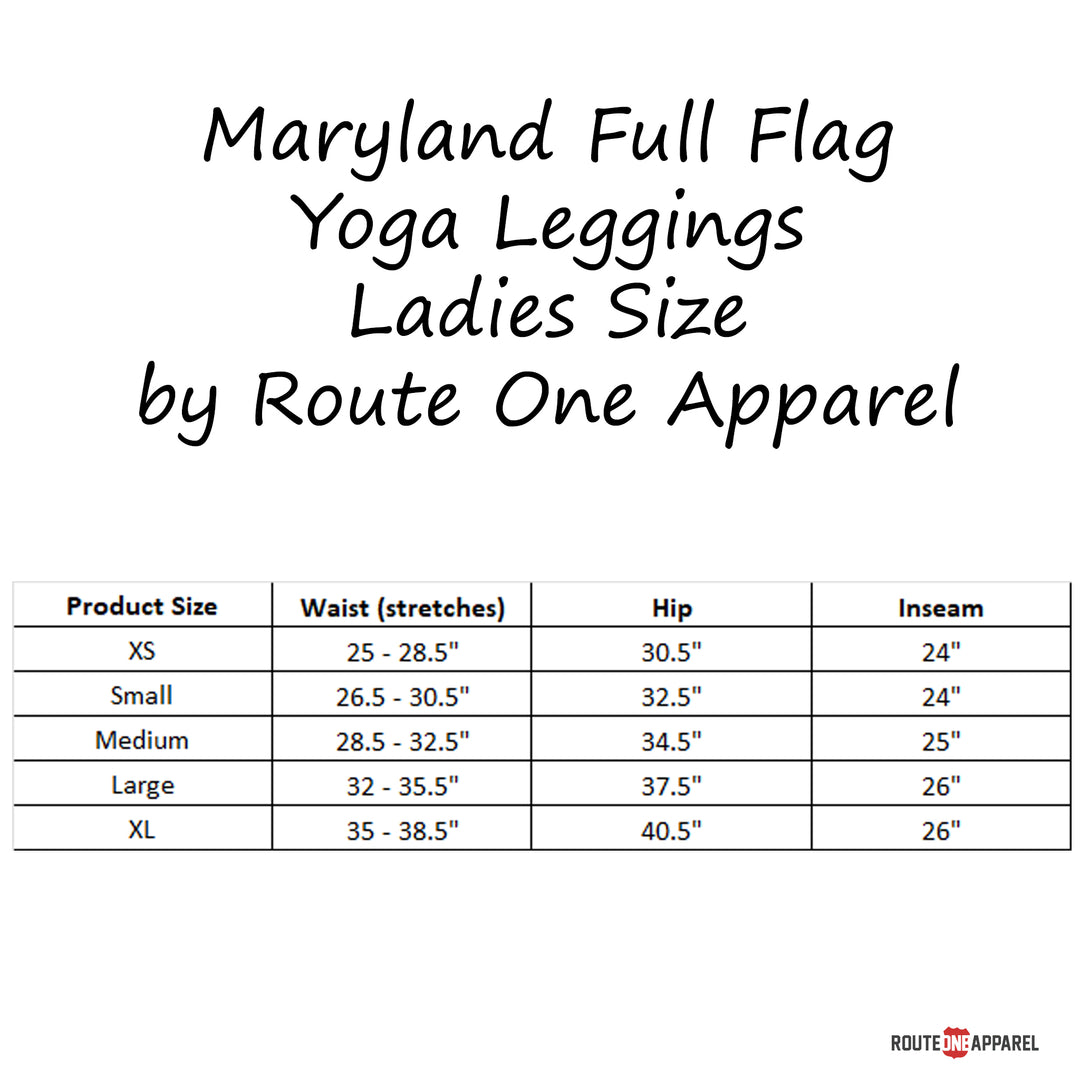 Maryland Full Flag Ladies Leggings by Route One Apparel (size chart)