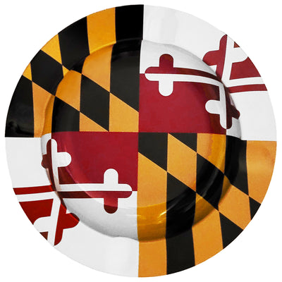 maryland flag metal ashtray