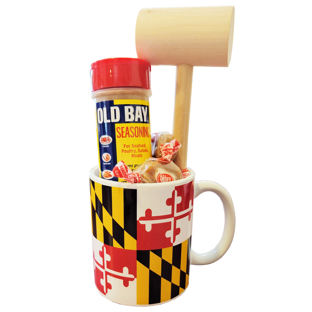Maryland Flag Mug &amp; Mallet With Old Bay Gift Set