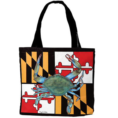 Maryland Flag with Natural Crab Totebag