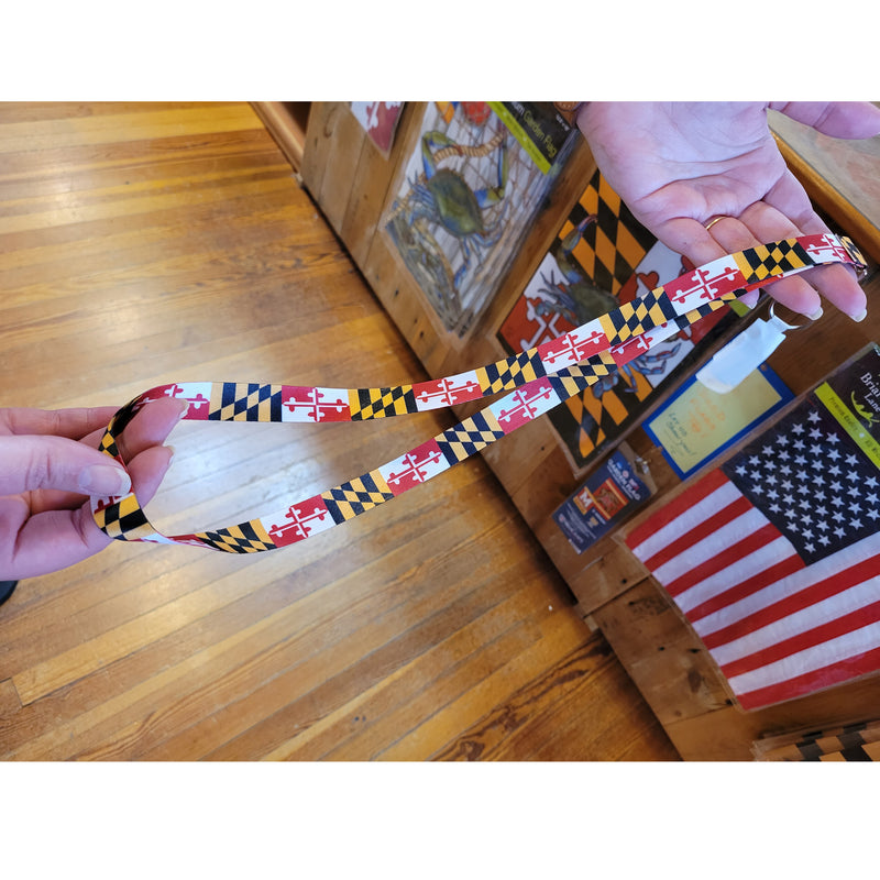 Maryland Flag Neck Lanyard Key Ring Scene