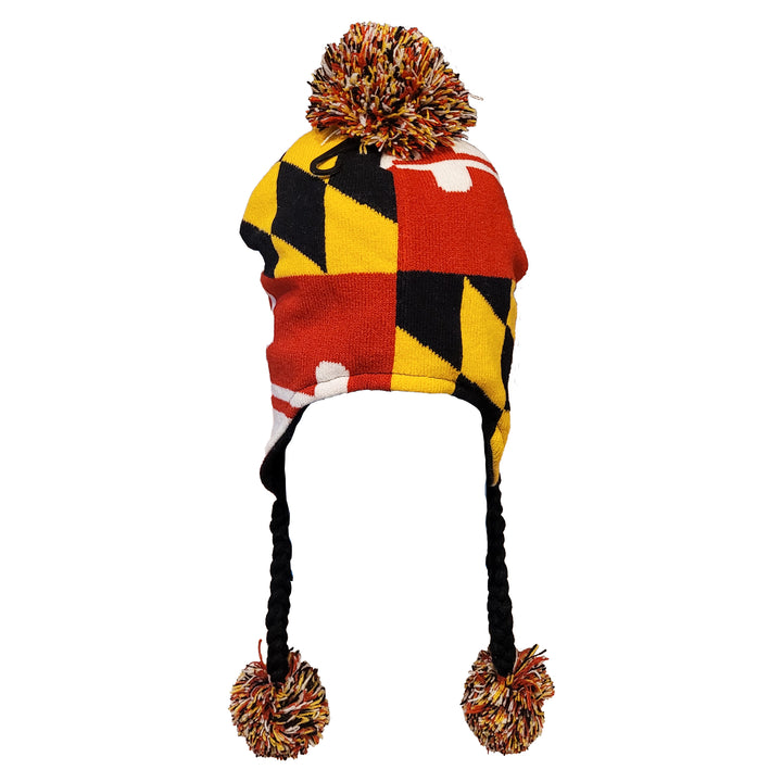 maryland flag norweigian ski hat with tassels