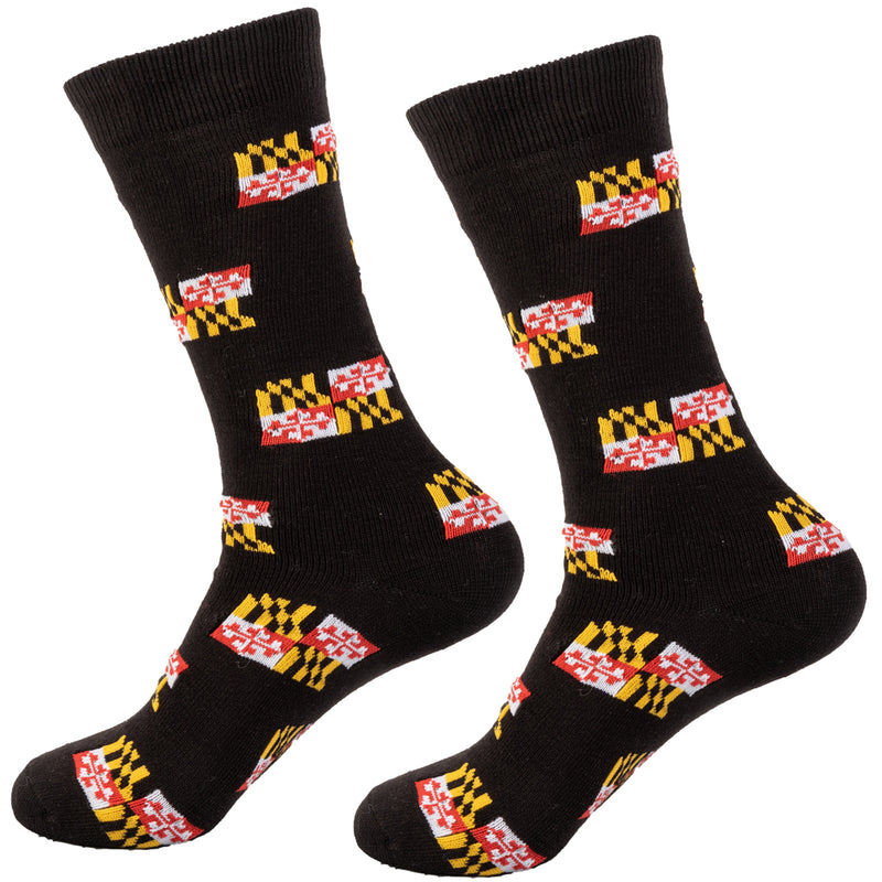 Maryland Flag Black Socks
