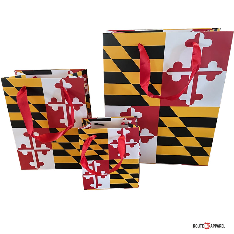 Maryland Flag Paper Gift Bags - Three Sizes