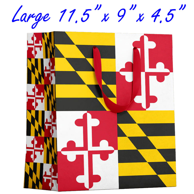 Maryland Flag Paper Gift Bags - Large