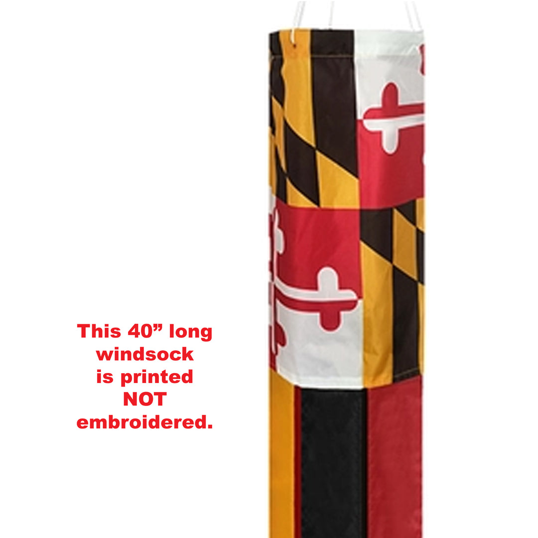 Maryland Flag Printed 40" Large Windsock