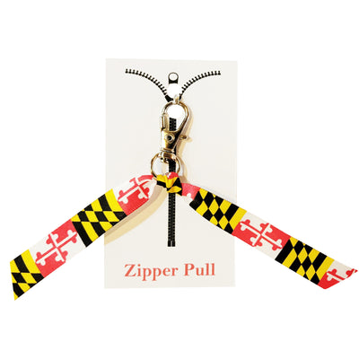 Maryland Flag Ribbon Zipper Pull
