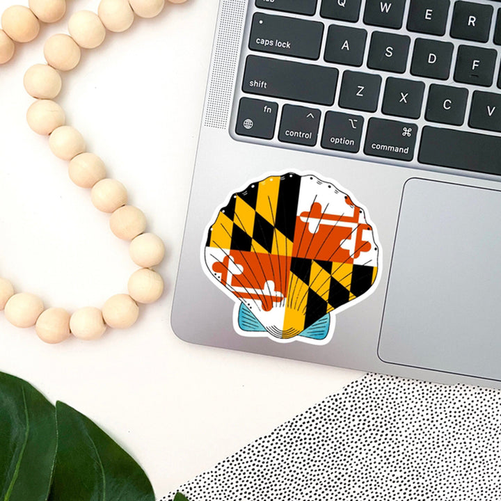 Maryland Flag Shell Vinyl Sticker (scene)