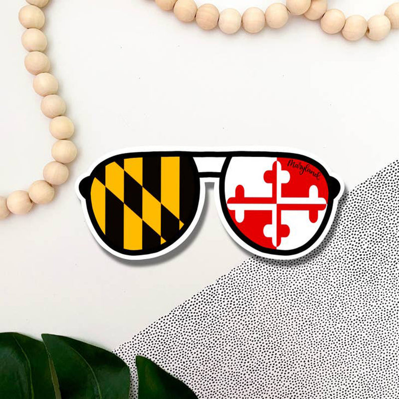 Maryland Flag Sunglasses Vinyl Sticker