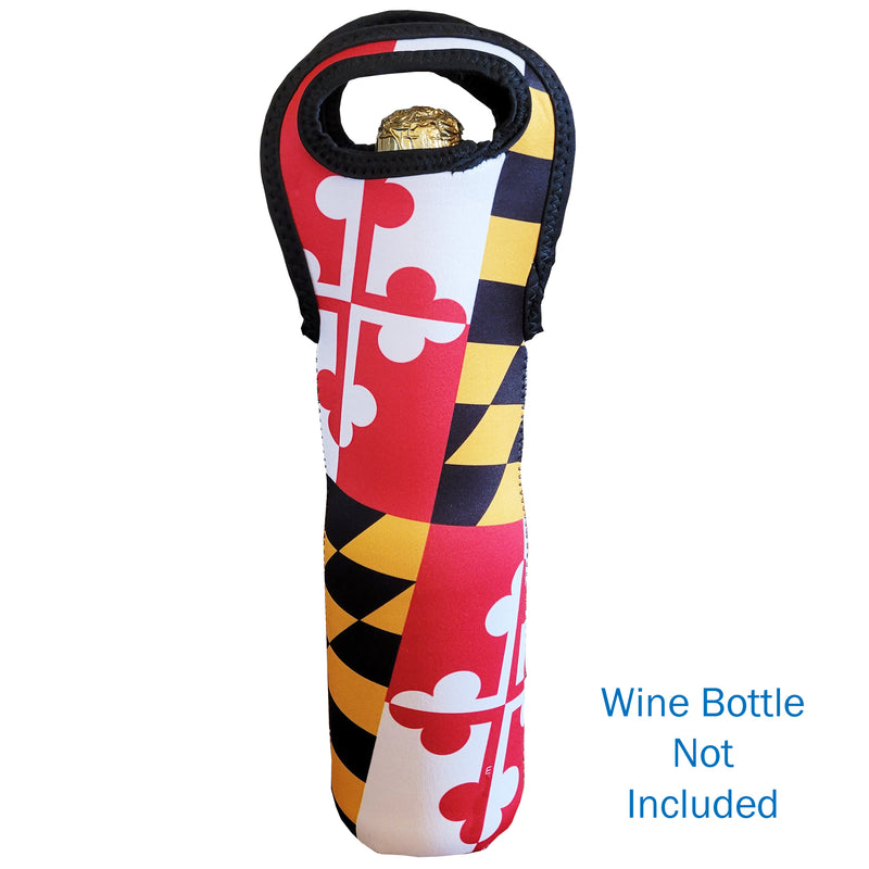 Maryland Flag Wine Bottle Tote Neoprene
