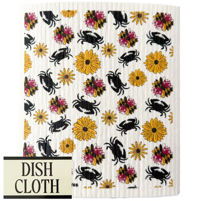 Maryland Flower and Crab Swedish Dish Cloth