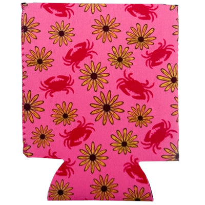 Maryland Flower and Crab Pink Can Coolie