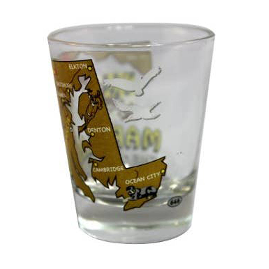 Maryland Map and Flag Shot Glass