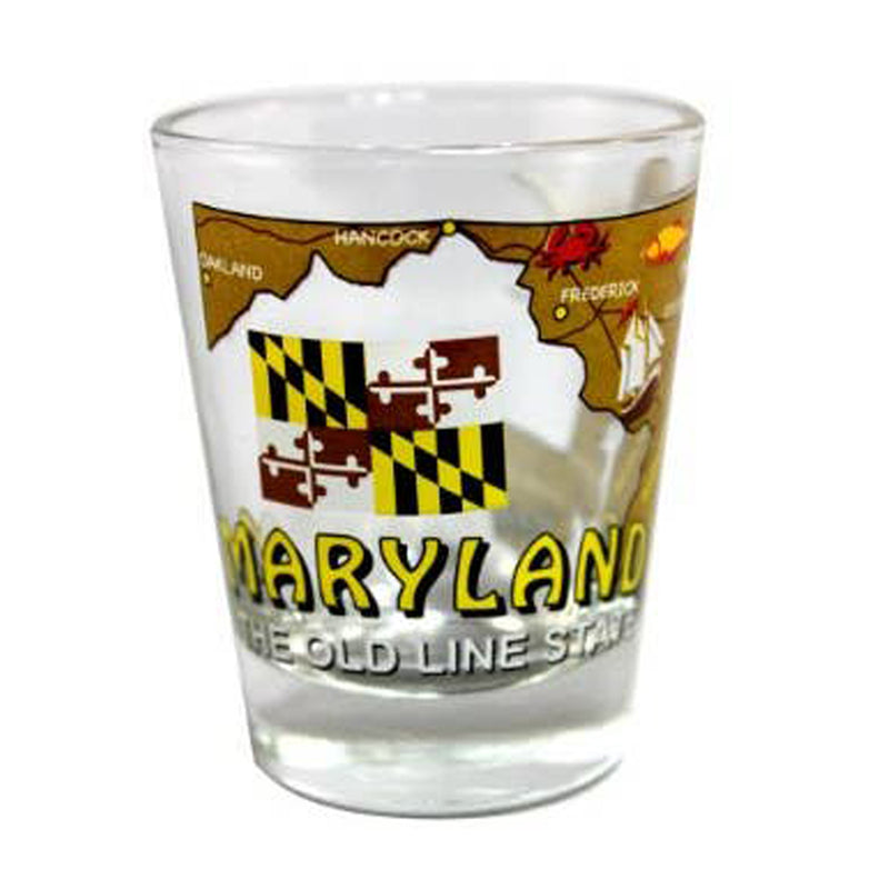 Maryland Map and Flag Shot Glass