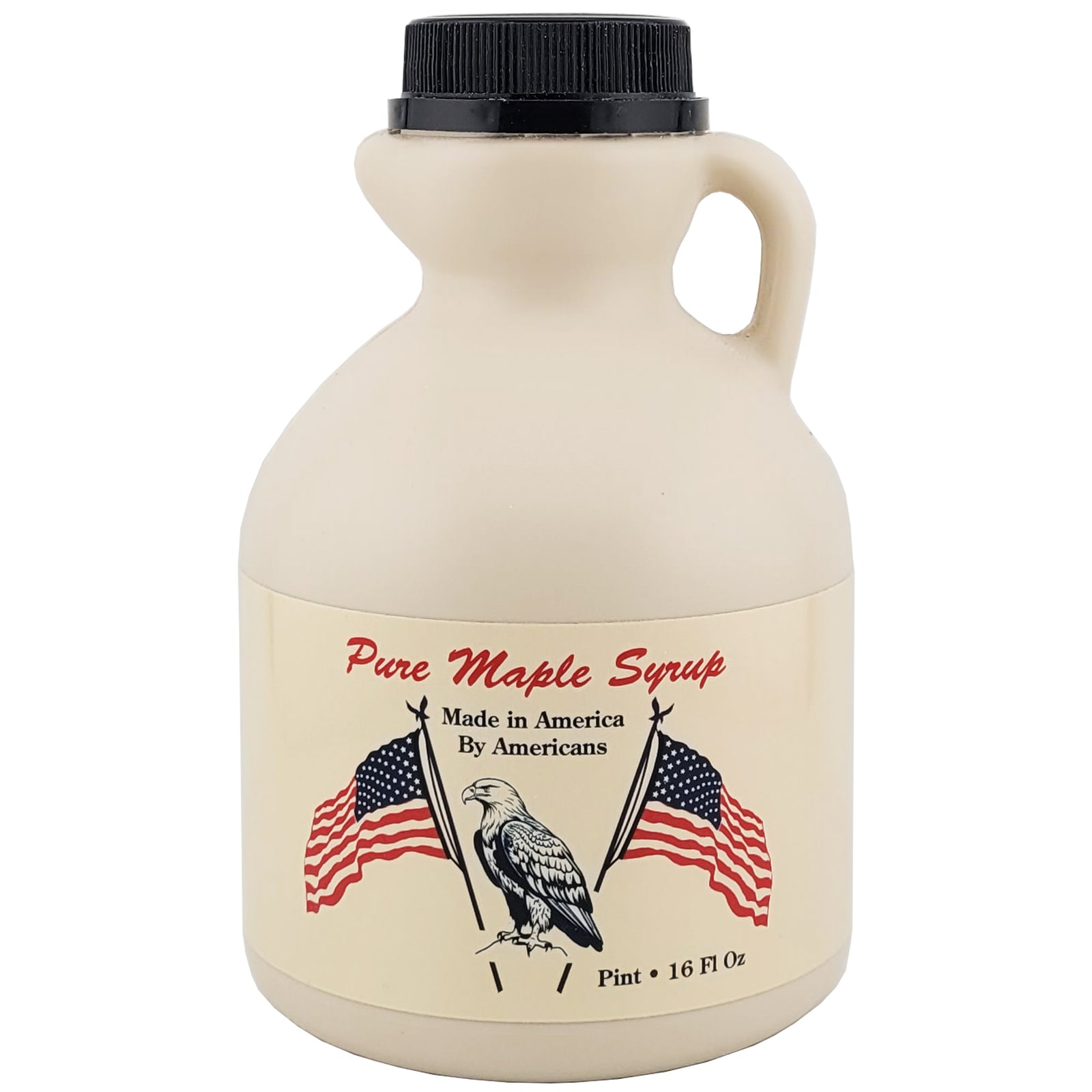 Maryland Maple Syrup Pint Jug 16oz. American Flag and bald eagle design