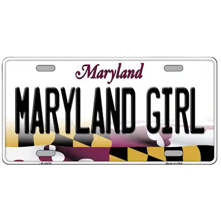 Maryland Flag Novelty License Plate - MARYLAND GIRL