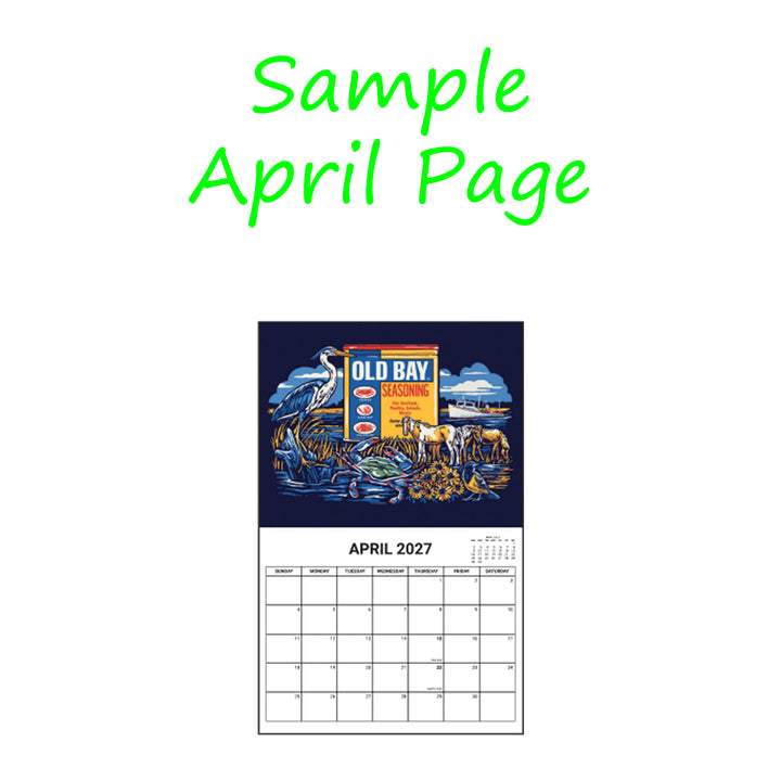 Maryland My Maryland 2027 Calendar sample April 2027 page.