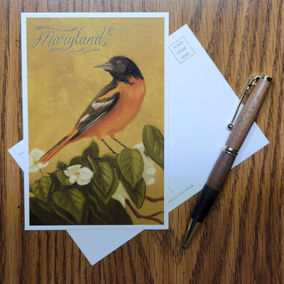 maryland baltimore oriole oil painting postcard (scene)