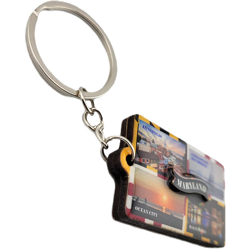Maryland Places Windowpane Key Ring (side)