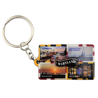Maryland Places Windowpane Key Ring