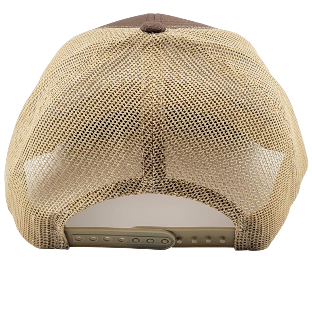 Maryland Script Leather Patch Snapback Hat - Brown (back)