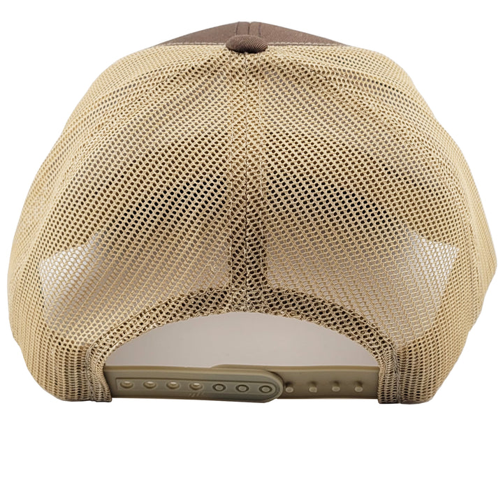 Maryland Script Leather Patch Snapback Hat - Brown (back)