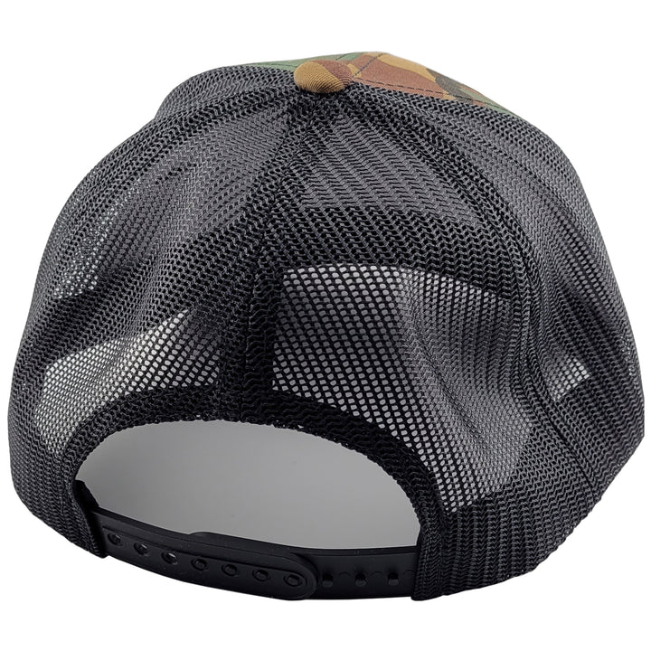 Maryland Script Leather Patch Snapback Hat - Camo (back)