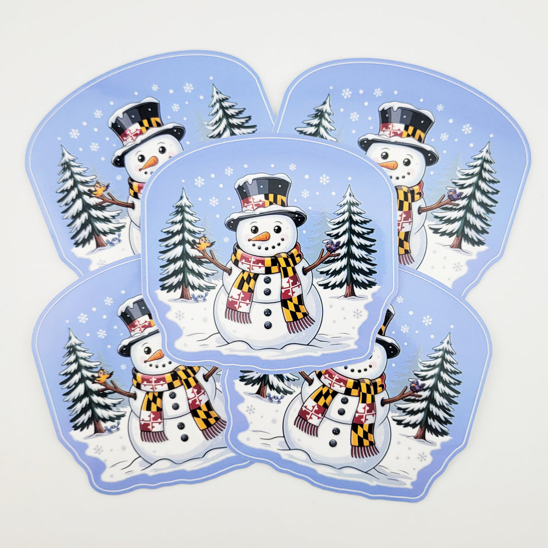 Maryland Snowman Winter Wonderland Sticker