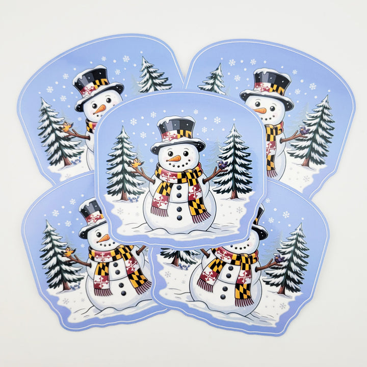 Maryland Snowman Winter Wonderland Sticker