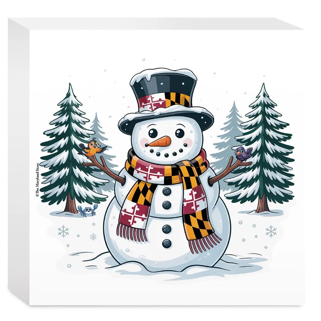 Maryland Snowman Winter Wonderland 5" Box Sign.