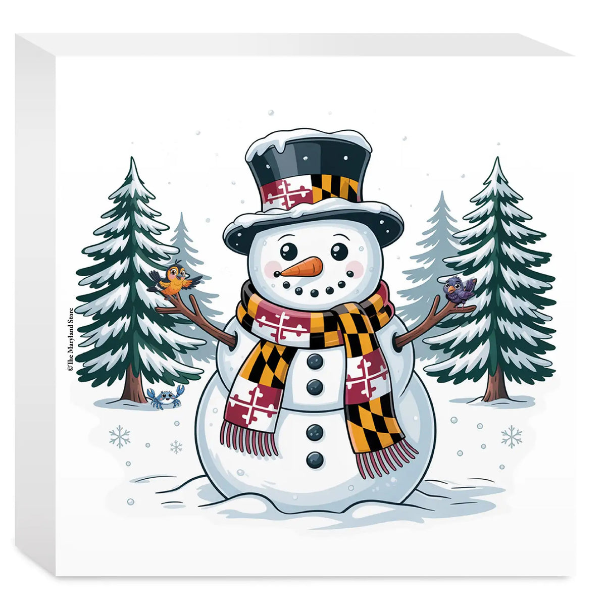 Maryland Snowman Winter Wonderland 5" Box Sign.