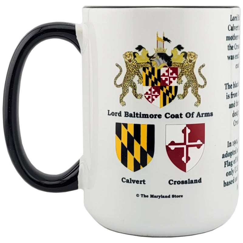 maryland state flag history mug 15 oz back side