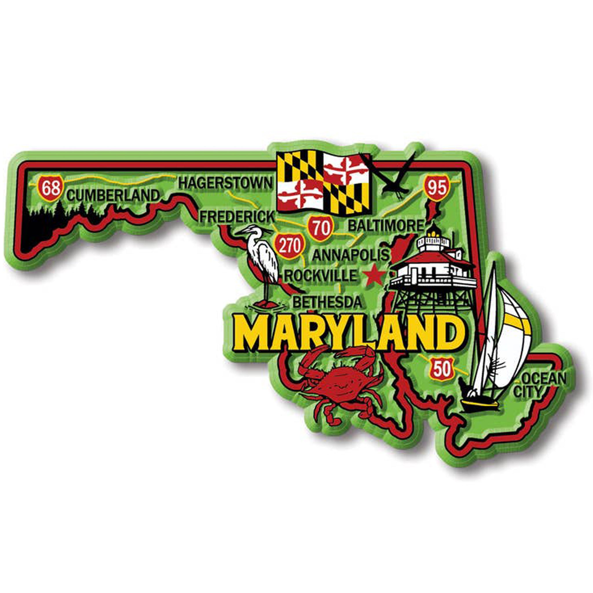 Maryland State Highway Map Large Magnet – The Maryland Store