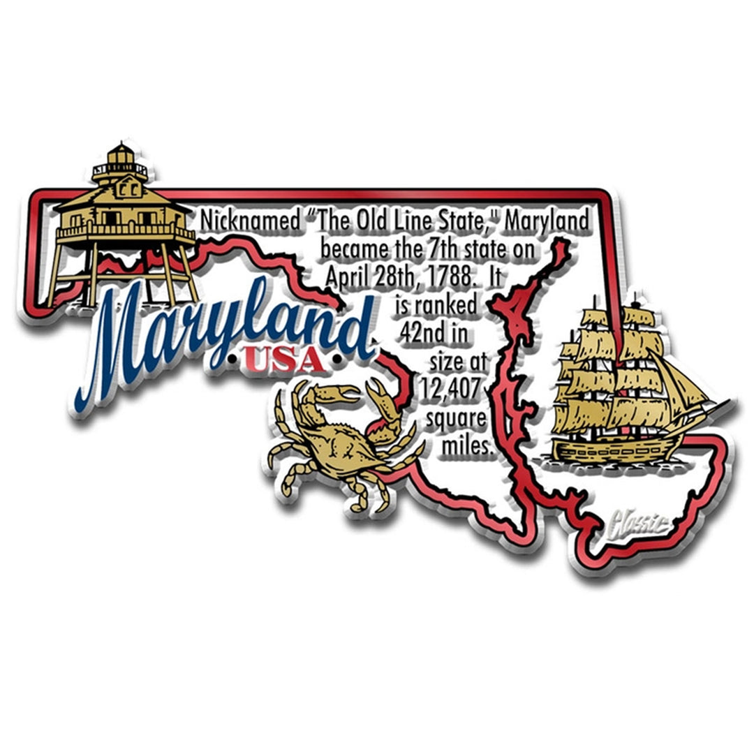 Maryland State Information Map Magnet