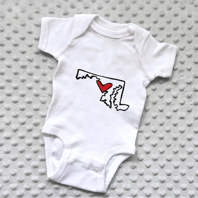 Maryland State Love Baby Onesie