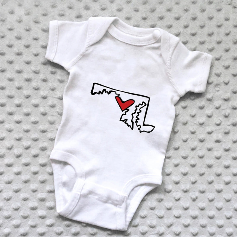 Maryland State Love Baby Onesie