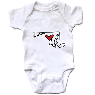 Maryland State Love Baby Onesie