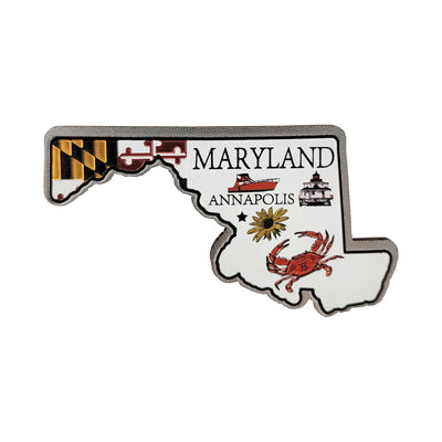 Maryland State Outline Decowood Magnet