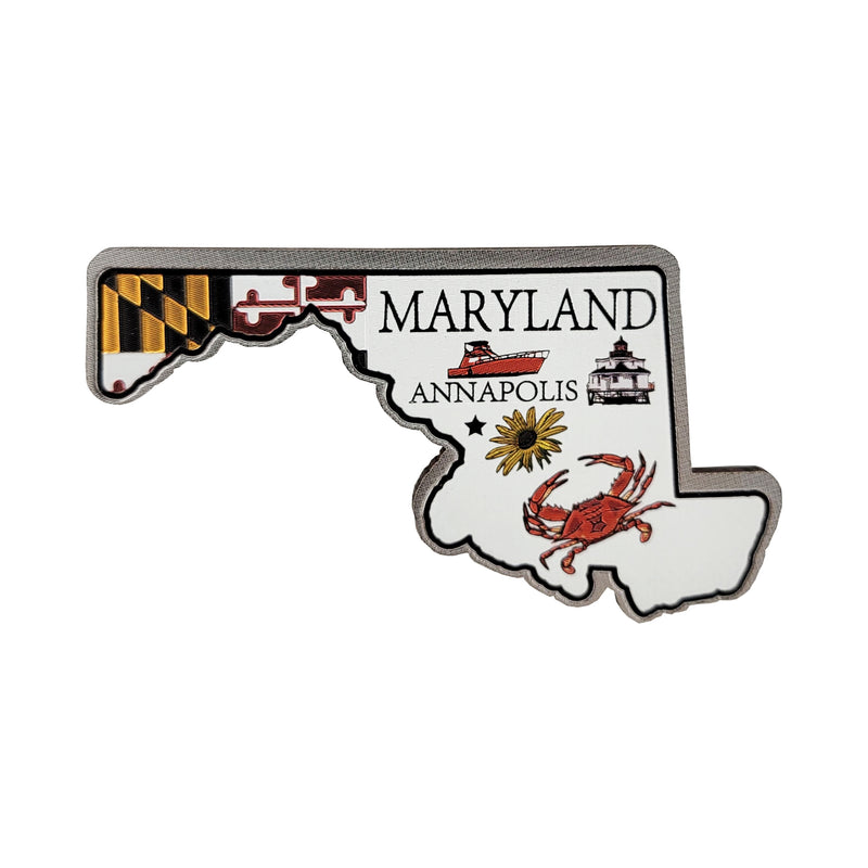 Maryland State Outline Decowood Magnet
