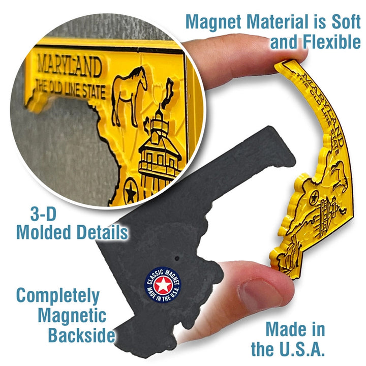 Maryland State Shaped Collectible Magnet Details